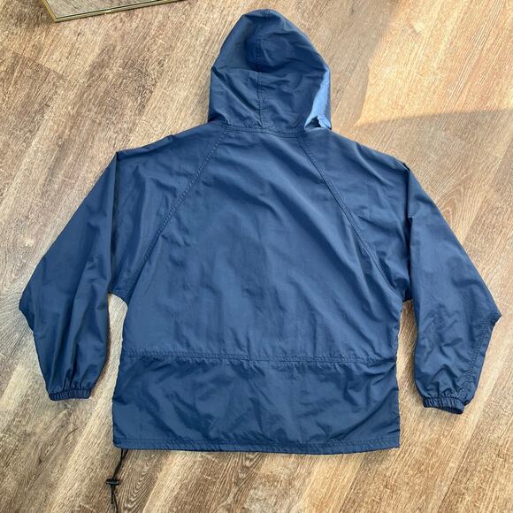 L.L. Bean Vintage Anorak Pullover Hoodie Windbreaker Navy Blue - Picture 7 of 9